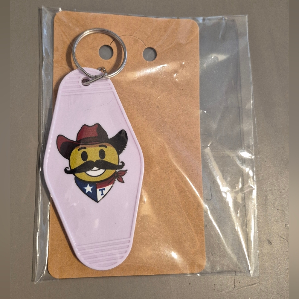 Purple Texas Emoji Key Holder Keychain